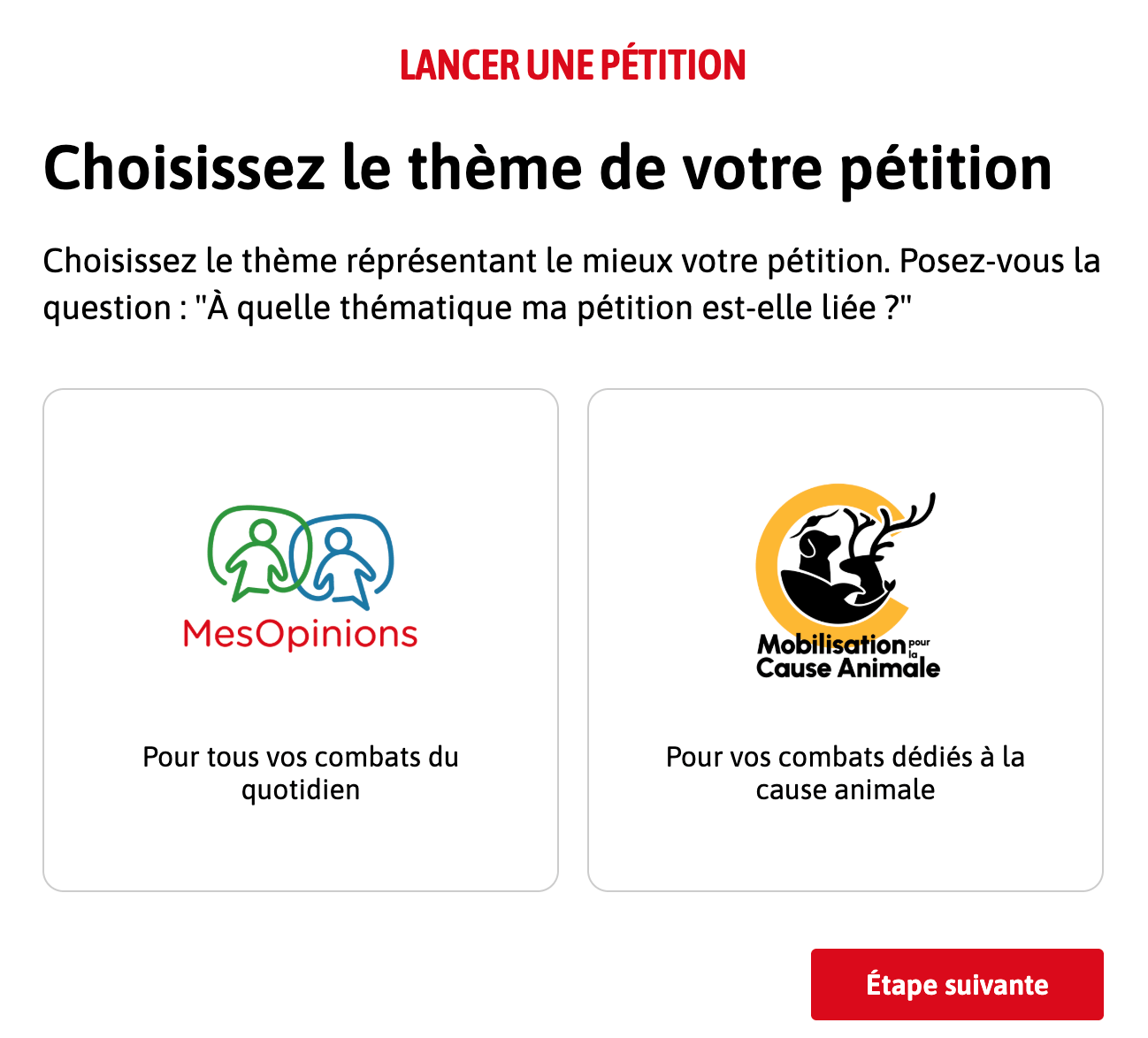 Interface de sélection des catégories - Après avec IA